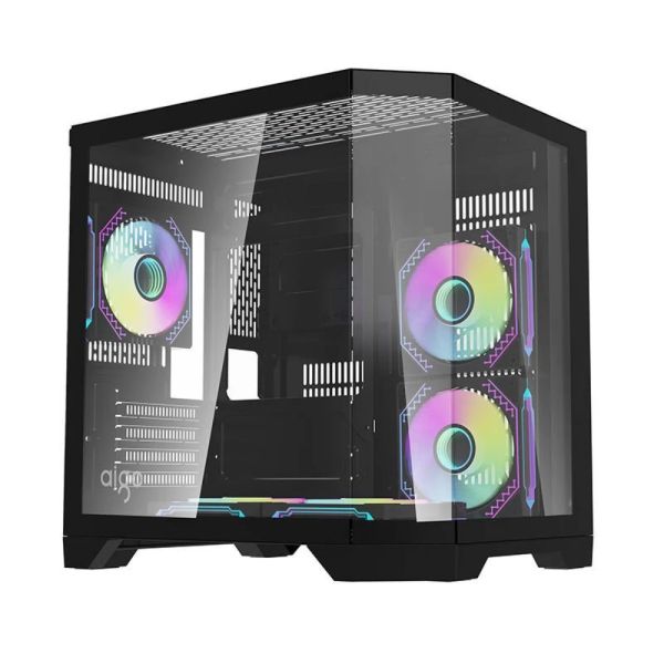 Darkflash FT350 számítógépház + 5 ARGB ventilátor (fekete) (FT350 BLACK)